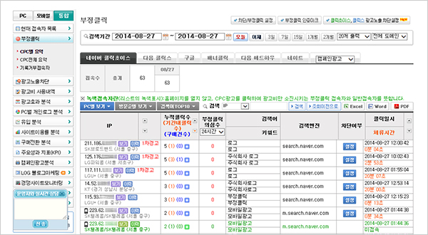 부정클릭통계 활용법 이미지